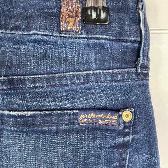 7 For All Mankind Jeans Women 25 x 33 Low Rise Kimmie Straight Leg Medium Wash - Picture 9 of 9